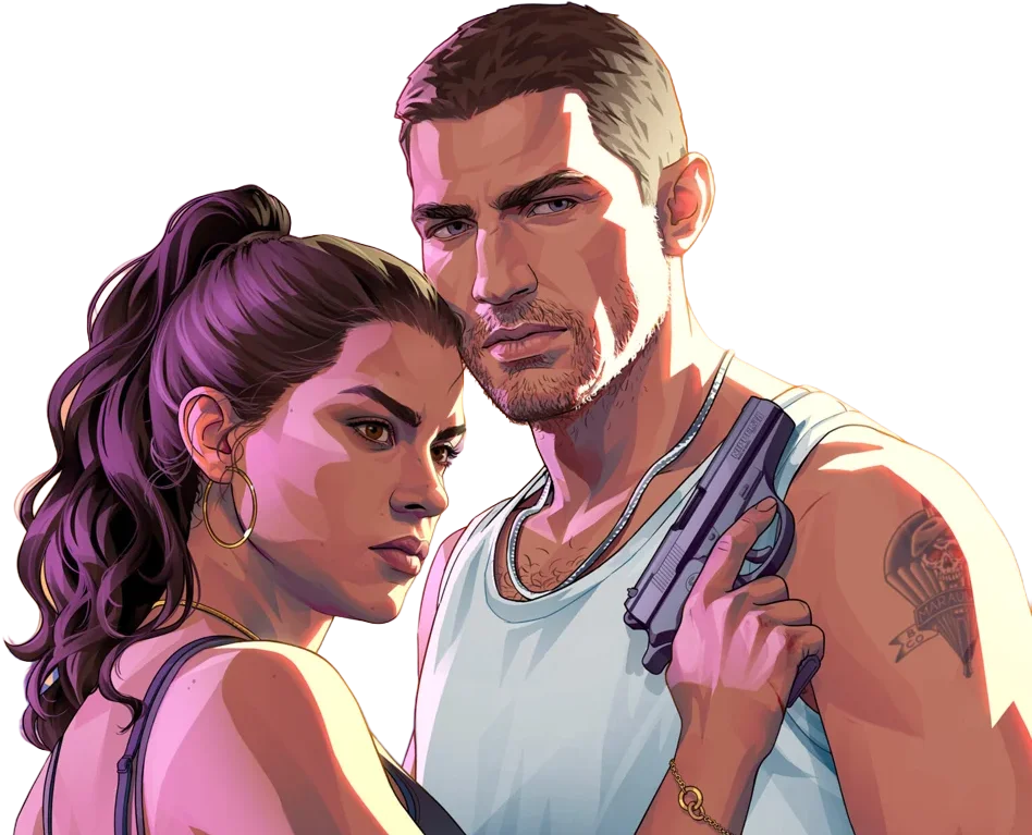 جیسون و لوسیا، جداشده از پوستر اصلی GTA VI