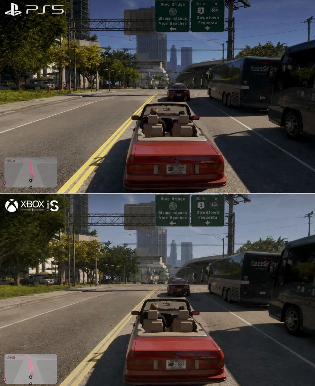 مقایسه غیررسمی GTA 6 روی PS5 و Xbox Series S