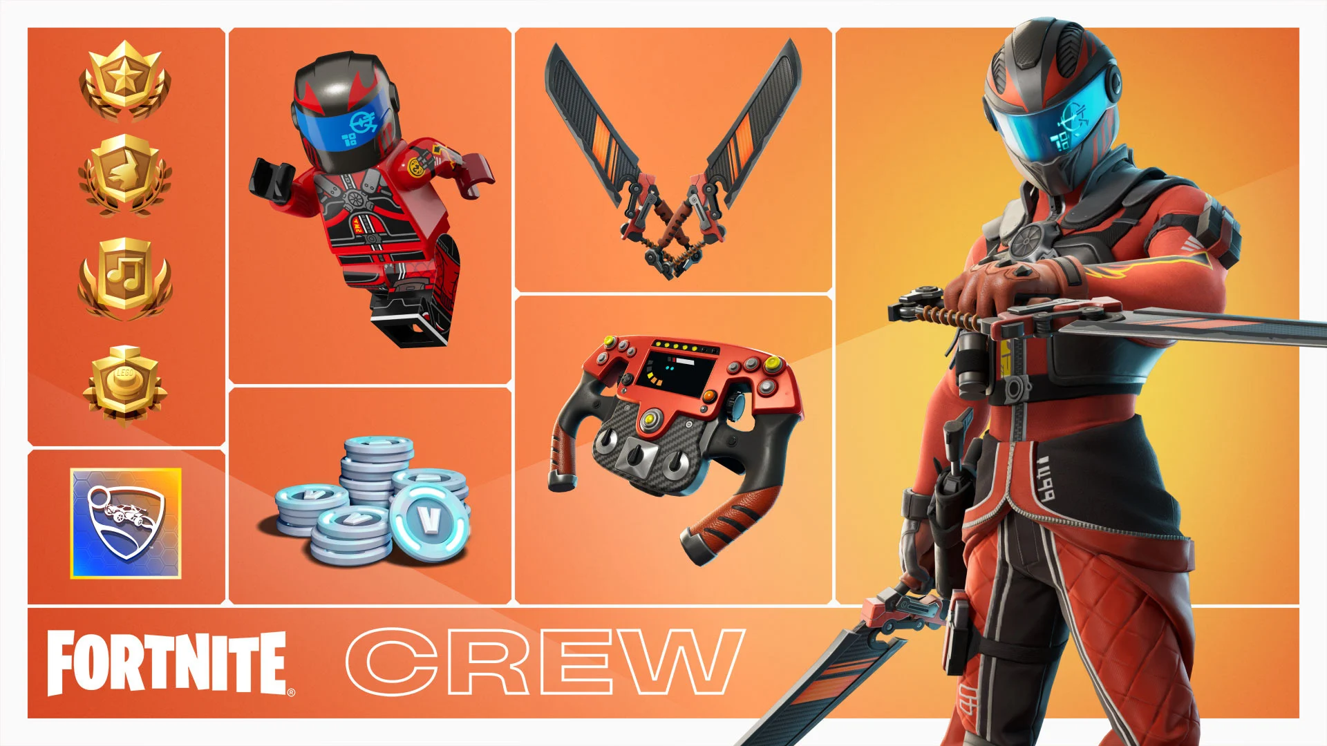 تصویر جوایز ظاهری نوامبر ۲۰۲۵ Fortnite Crew منتشرشده در Xbox Wire