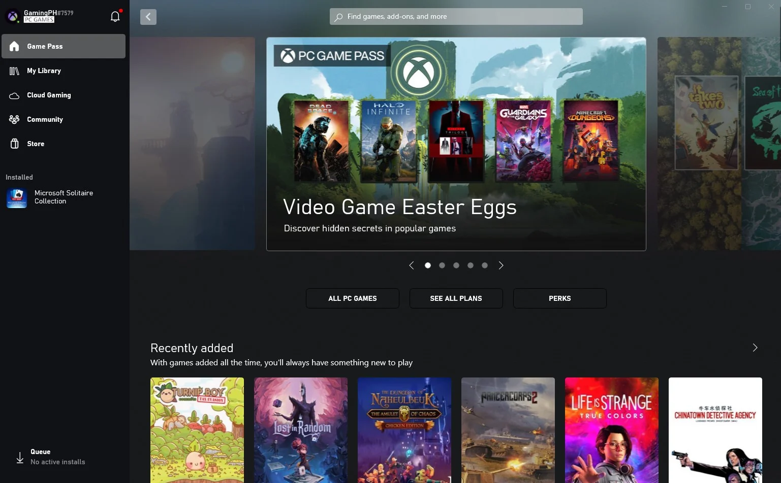 تصویر کتابخانه Xbox Game Pass در راهنمای اشتراک کامپیوتر
